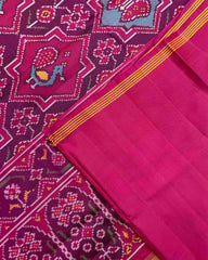 Purple & Multicolour Star Narikunj Design Patola Saree