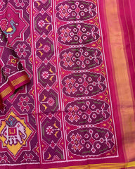 Purple & Multicolour Star Narikunj Design Patola Saree