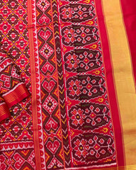 Red Buttonful Patola Saree