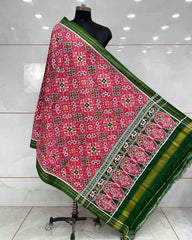 Red & Carrot Pink Navratan Patola Dupatta