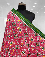 Red & Carrot Pink Navratan Patola Dupatta