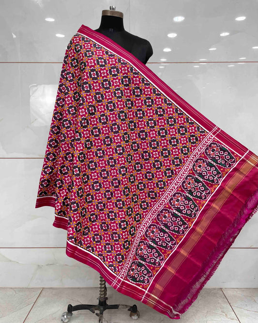 Pink Buttonful Design Patola Dupatta