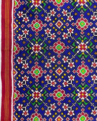 Red & Blue Navratan Patola Dupatta