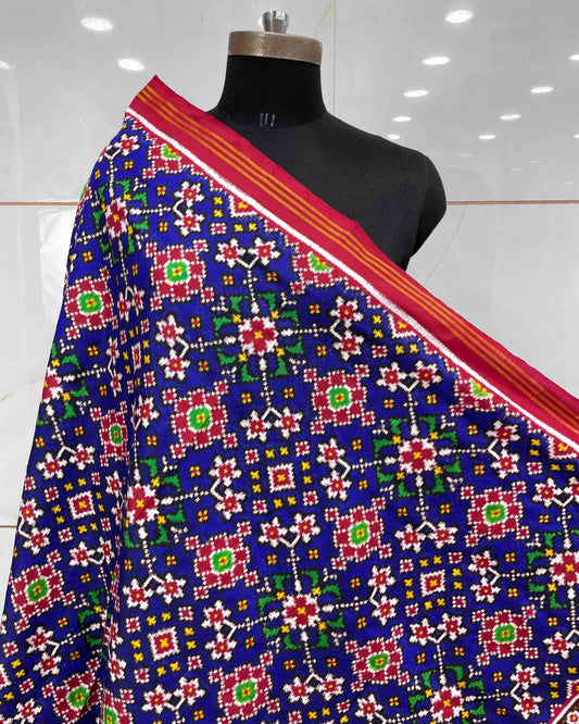 Red & Blue Navratan Patola Dupatta