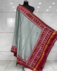 Red & Light Green Pattern Design Patola Dupatta