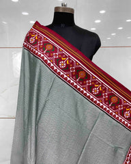 Red & Light Green Pattern Design Patola Dupatta