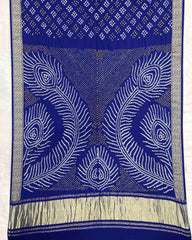 Blue Gajji Silk Bandhani Saree