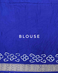 Blue Gajji Silk Bandhani Saree