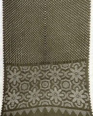 Mehendi Grey Chiniya Bandhani Saree