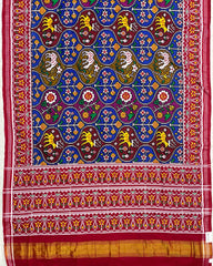 Red & Multicolour Deer Flower Figure Patola Saree