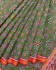 Red & Green Navratan Patola Saree