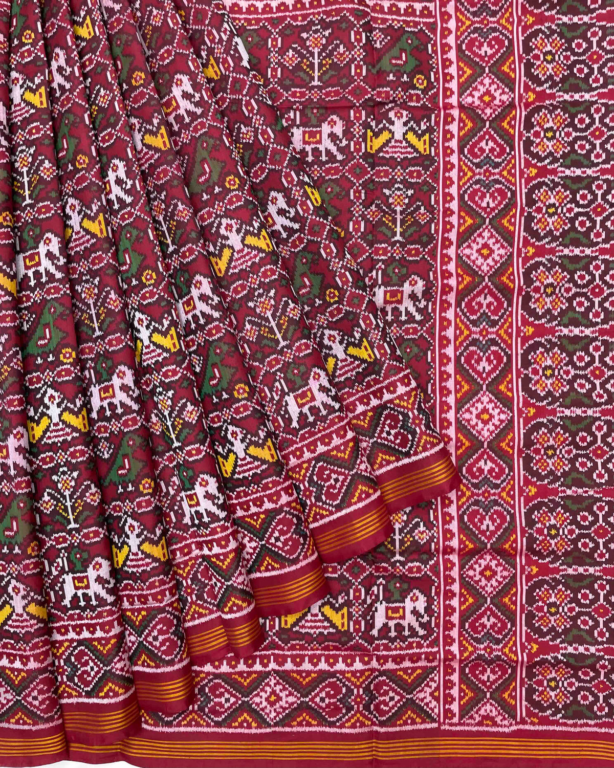 Crimson Red Narikunj Patola Saree