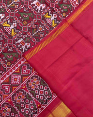 Crimson Red Narikunj Patola Saree