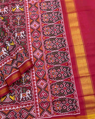 Crimson Red Narikunj Patola Saree