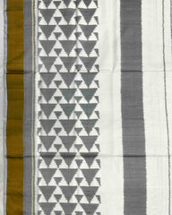 White & Grey Fancy Design with Scut Border Patola Saree