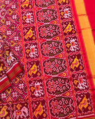 Red & Pink Manekchowk Patola Saree