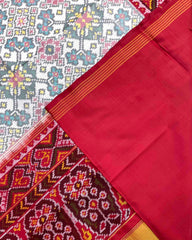 Red & White Navratan Patola Saree