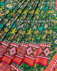 Red & Green Narikunj Patola Saree