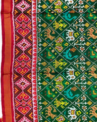 Red & Green Narikunj Patola Saree