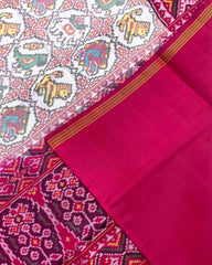 Pink & White Small Circle Narikunj Patola Saree