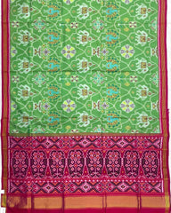 Pink & Light Green Strar Narikunj Patola Saree