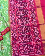 Pink & Light Green Strar Narikunj Patola Saree