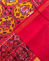 Red & Yellow Big Figure Chhabdi Narikunj Patola Saree