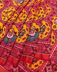 Red & Yellow Big Figure Chhabdi Narikunj Patola Saree