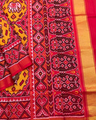 Red & Yellow Big Figure Chhabdi Narikunj Patola Saree