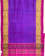 Pink & Purple Plain Patola Saree