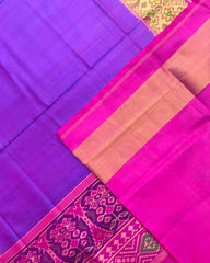 Pink & Purple Plain Patola Saree