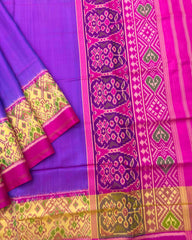 Pink & Purple Plain Patola Saree