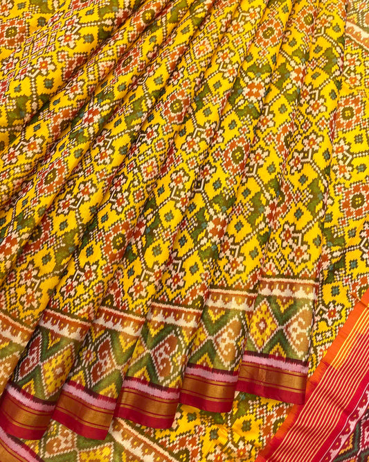 Red & Yellow Navratan Patola Saree