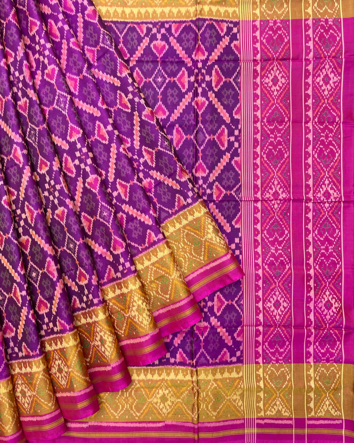 Pink & Purple Manekchowk Patola Saree