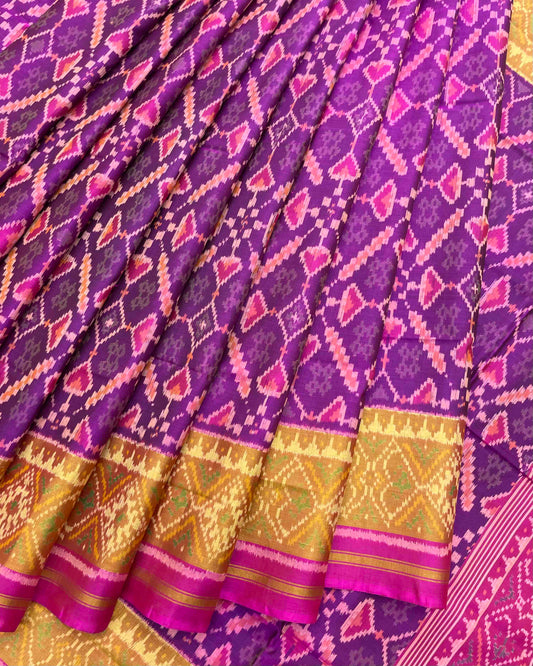 Pink & Purple Manekchowk Patola Saree