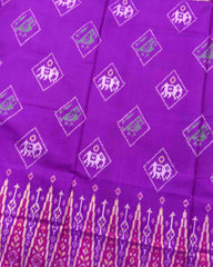 Red & Purple Narikunj with Temple Scut Border Patola Saree