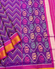 Pink & Purple Zig Zag Design Patola Saree