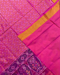 Pink Zig Zag Patola Saree