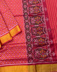 Red Booty Design Patola Saree