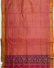 Red Zig Zag Lining Patola Saree