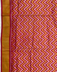 Red Zig Zag Lining Patola Saree