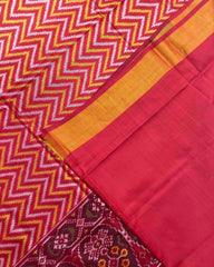 Red Zig Zag Lining Patola Saree