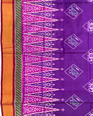 Red & Purple Narikunj with Temple Scut Border Patola Saree