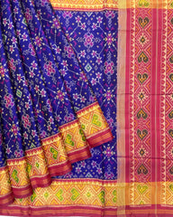 Red & Blue Navratan Patola Saree