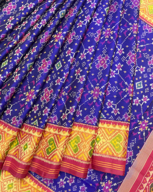 Red & Blue Navratan Patola Saree