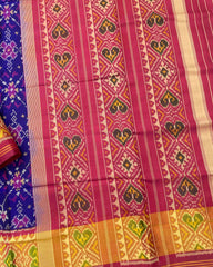 Red & Blue Navratan Patola Saree