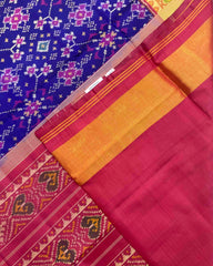 Red & Blue Navratan Patola Saree