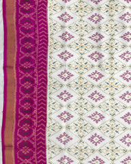 Pink & White Panchanda Patola Saree