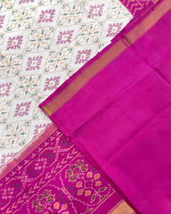 Pink & White Panchanda Patola Saree