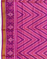 Pink Zig Zag Lining Patola Saree